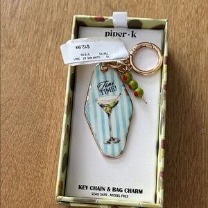 Piper Gold and Blue Key Chain & Bag Charm